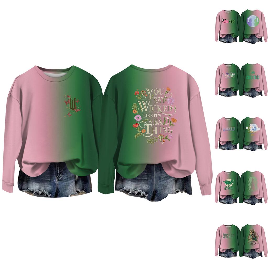 Women's Casual Round Neck Long Sleeve Valentine's Day Printed Pullover Top