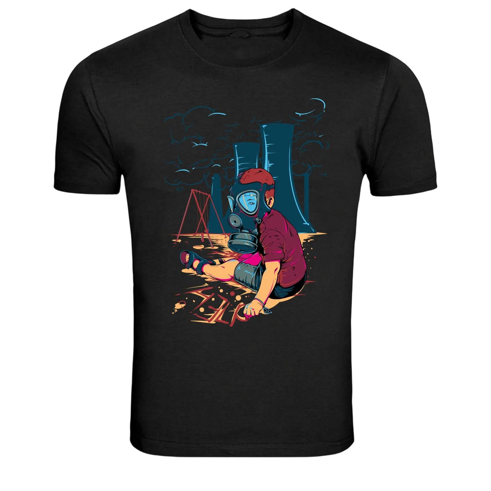 Gas Mask Kid Nuclear Playground Graphic T-Shirt S