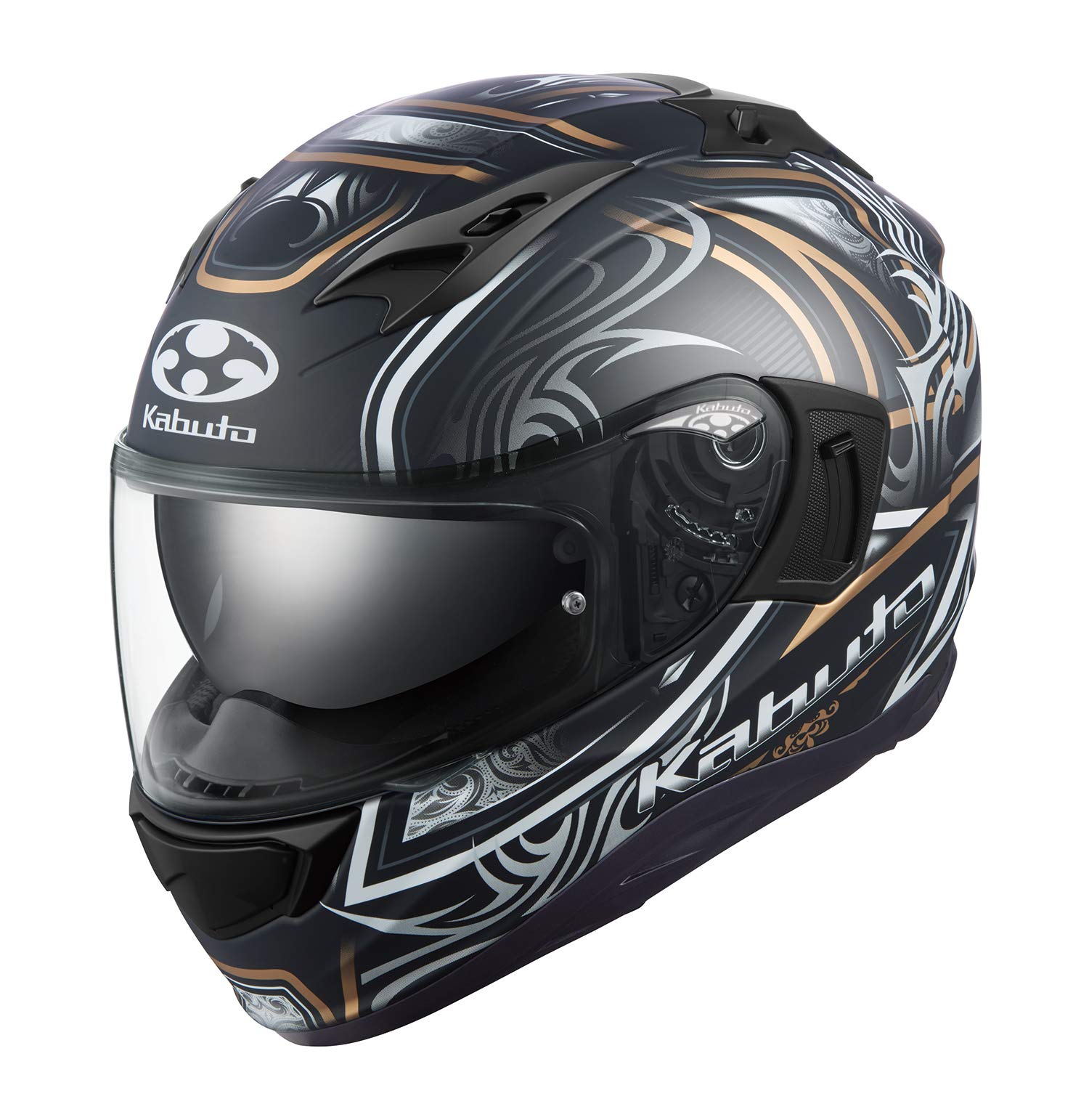 

OGK KABUTO Motorcycle Helmet Full Face KAMUI3 JAG Flat Black Gold (Size S)
