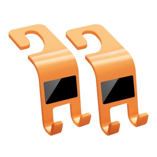 

2Pcs Car Headrest Hook Heavy Duty Car Seat Hooks Double Hook Vehicle Storage Organizer for Fits Most Cars Bags Coats помаранчевий