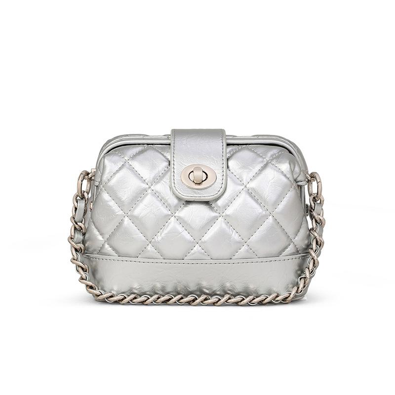 Bag Women'S Bag Summer Leather Shoulder Bag Crossbody Bag Versatile Premium Sense Rhombus Shell Bag