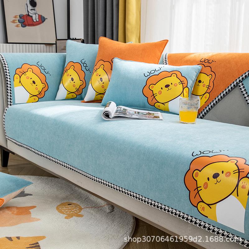 New Sofa Cushion Universal In All Seasons Nordic Simple Non-Slip Chenille Light Luxury Cover Cloth Seat Cushion