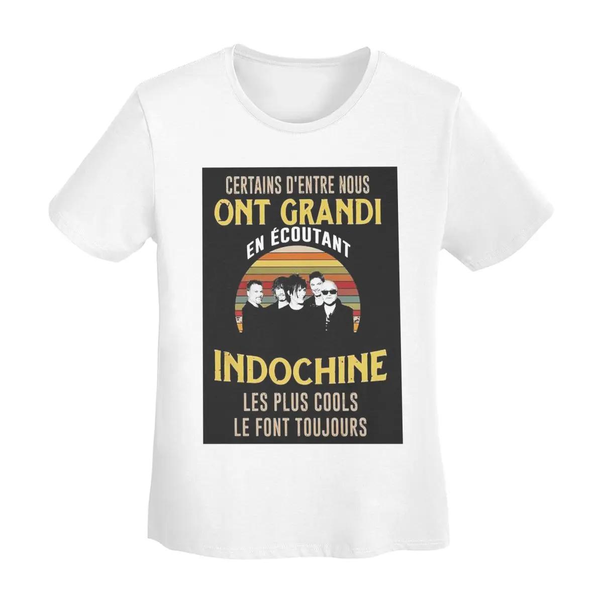 

Indochine Band Logo TShirt Women Short Sleeve T Shirts Round Neck Clothes Cotton Summer Tees Streetwear S