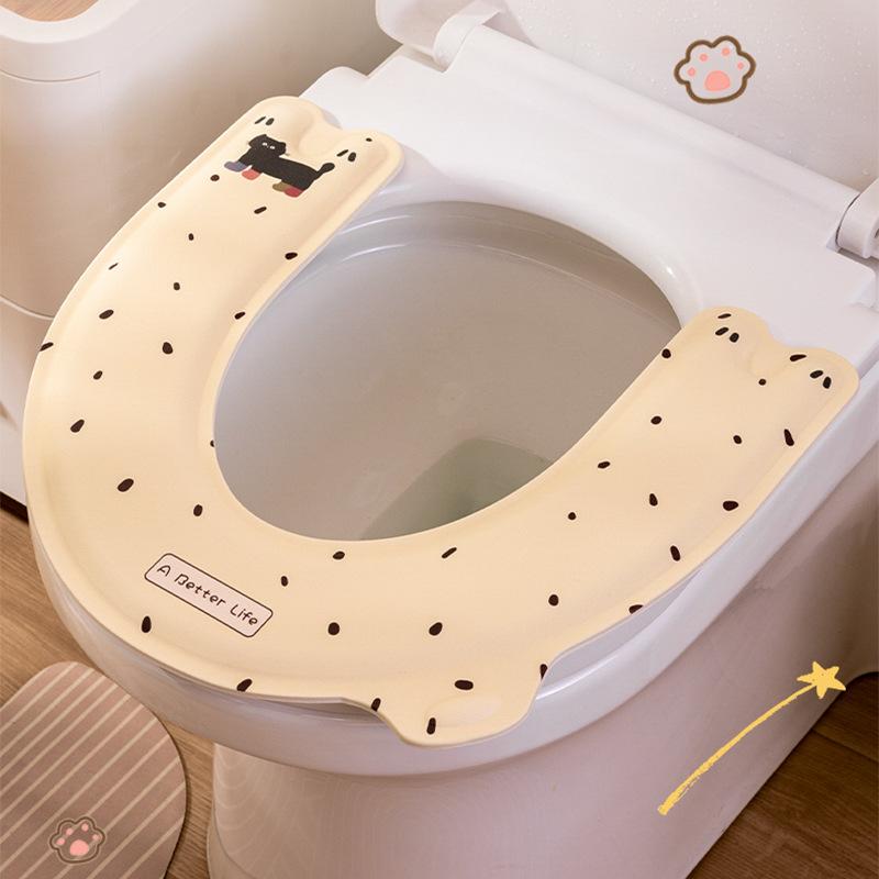 U-shaped Toilet Seat Cushion Household Waterproof Toilet Seat Cushion Thickened Adhesive Handle