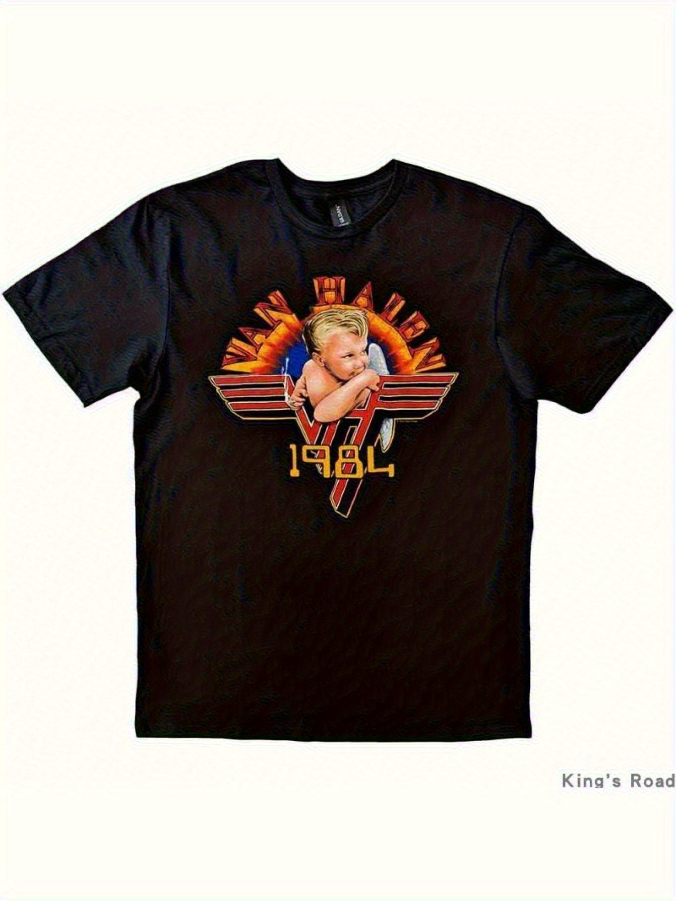1984 Retro Heavy Metal Band Graphic T-shirt - Flame & 84 Print Design XXXXL
