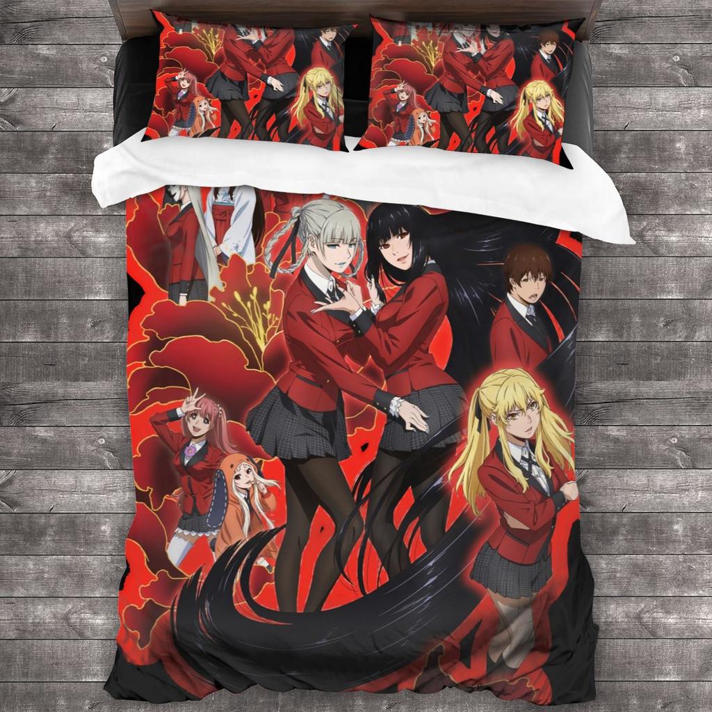 Kakegurui Yumeko Bedding Set Single Twin Full Queen King Size Bed Set Aldult Kid Bedroom Duvet Cover Sets 3D Print Anime 011