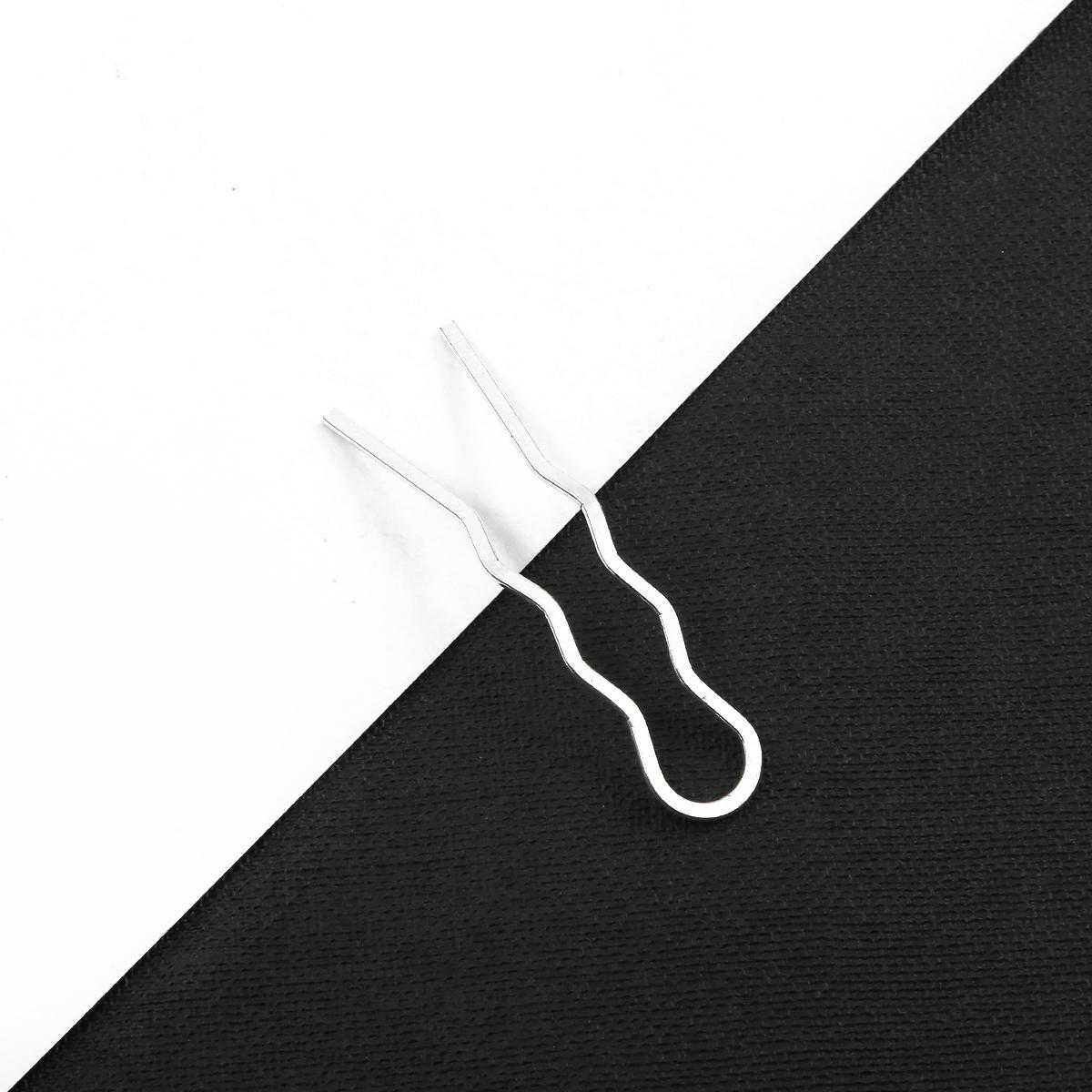 

Металева шпилька для волосся для виготовлення прикрас своїми руками, матеріал для крафтових аксесуарів 15X73mm срібний