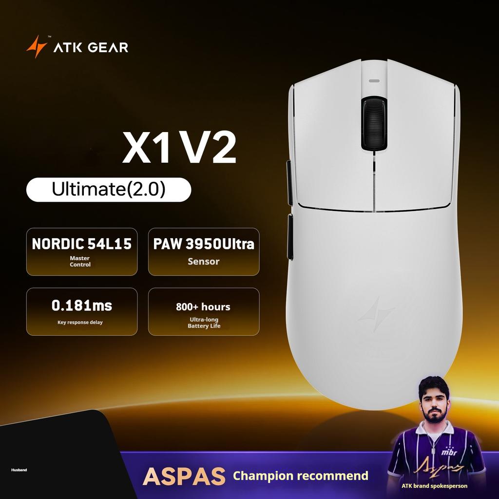 ATK X1 V2 Ultimate 2.0 Mouse Wireless Paw3950 Utrla 54g Lightweight 750ips 0.163ms Low Latency 650ips Gamer New Accessory Gifts