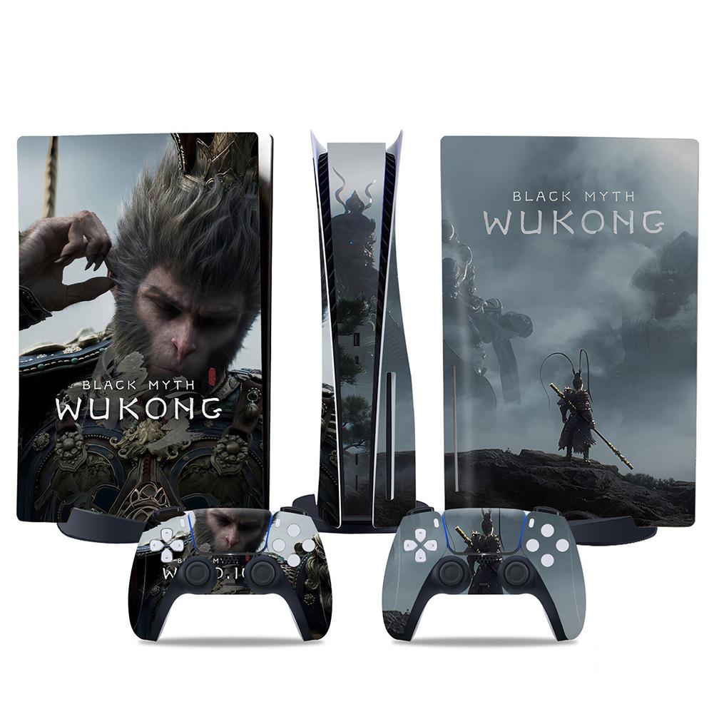 Black Myth Wukong Vinyl Skin Sticker Decal Cover Dustproof Protective Stickers for Playstation 5 Disc Digital Console Controller