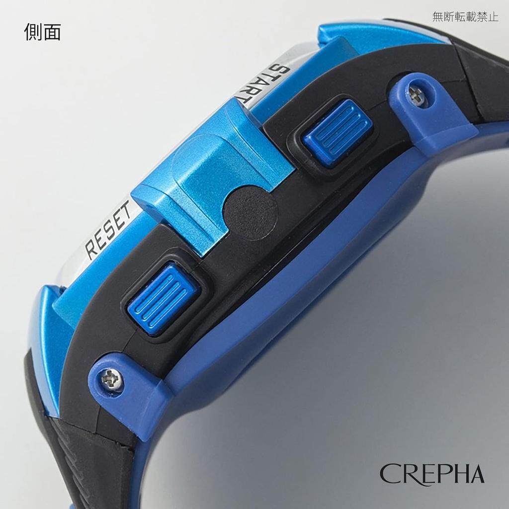 CREPHA Men's Digital Solar Radio Wave Watch with Black Urethane Band F-63-498BK