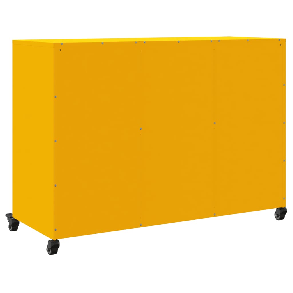 Sideboard Mustard Yellow 100.5 X 39 X 72 Cm Steel