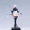 NieR Automata 2B Anime Girl GK Figure Double Head Sculpture High Slit Battle Suit Collectible Statue Desktop Decoration