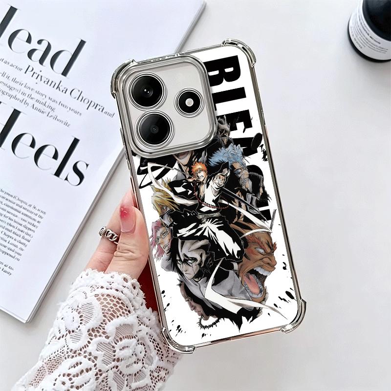 Anime Bleach Desgin Plating Phone Case For Xiaomi Redmi Note 14 15 Pro Plus 13 12 11 11S 11T 10 9S 9 5G Anti-Fall Airabag Cover
