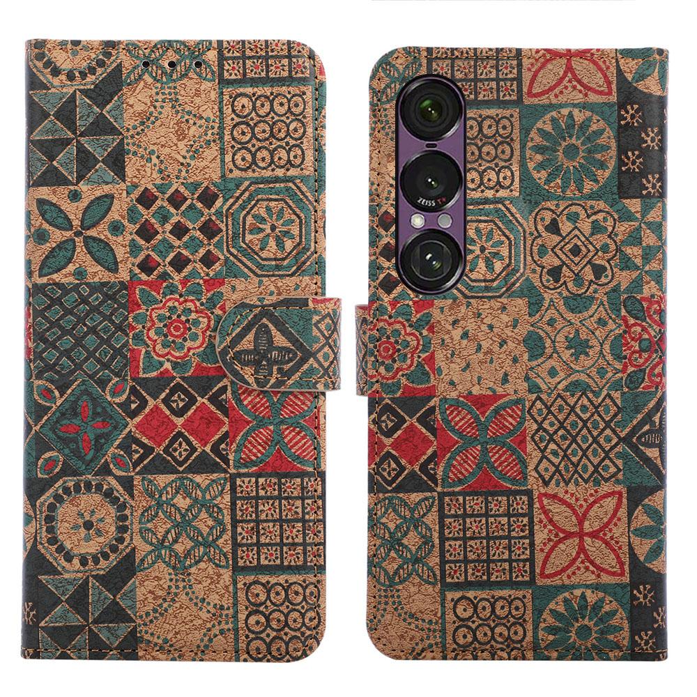 For Sony Xperia 1 VII Leather Wallet Case Bohemian-style TPU PU Phone Cover with Stand