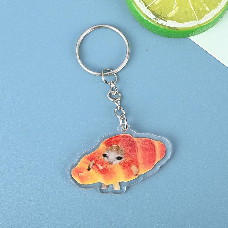 Cartoon Kawaii Bananen Katze Schlüsselanhänger Kreatives Brot Herz Schlüsselanhänger Schlüsselhalter Schlüssel Tasche DIY Zirkon Geschenk für Freunde Kinder