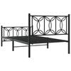 Metal Bed Frame with Headboard and Footboard Black 100x200 Cm