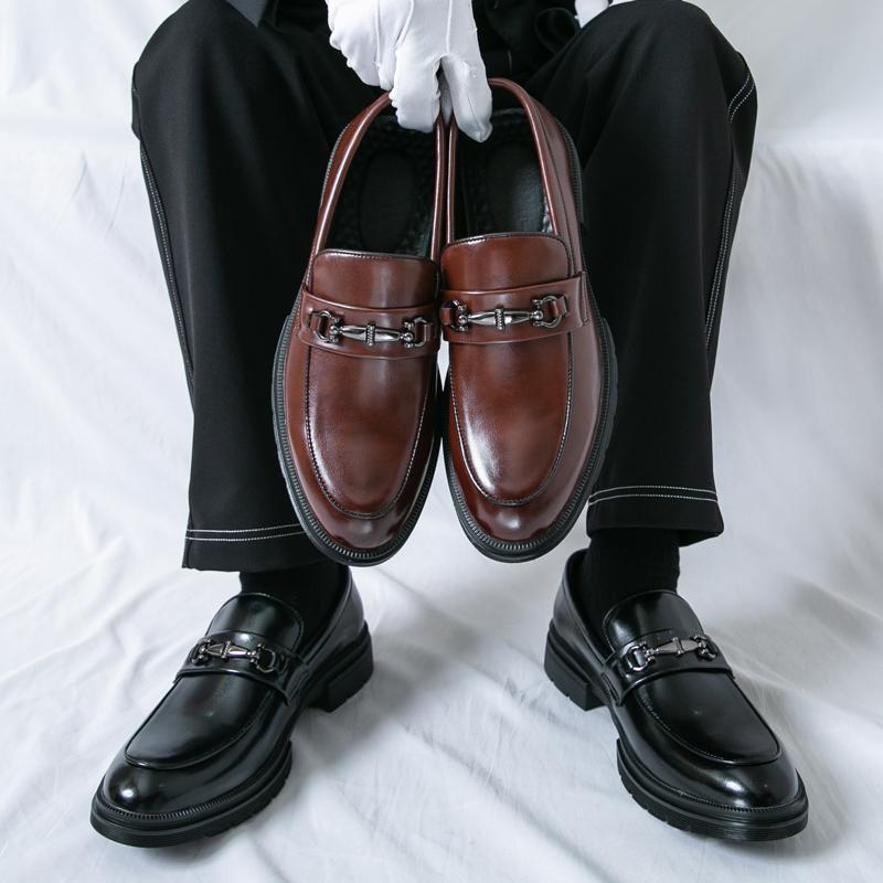 New Autumn Winter Texture Simple Men's Comfortable Non-slip Men's Vintage Advanced Leisure Luxury Business Office Oxford Shoes