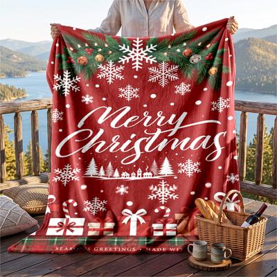 Manta de Flanela de Natal Macia Quente Aconchegante Para Sofá Cama Uso Interno em Casa Ótimo Presente de Feriado