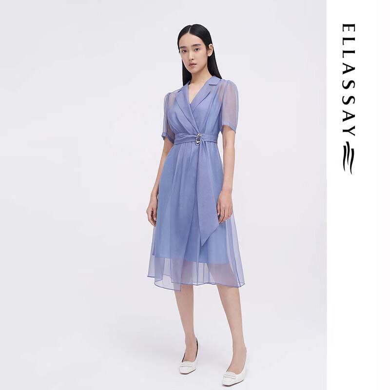 ELLASSAY Women's Spring/Summer Sheer Trench Coat Style Dress EWF342Y00400