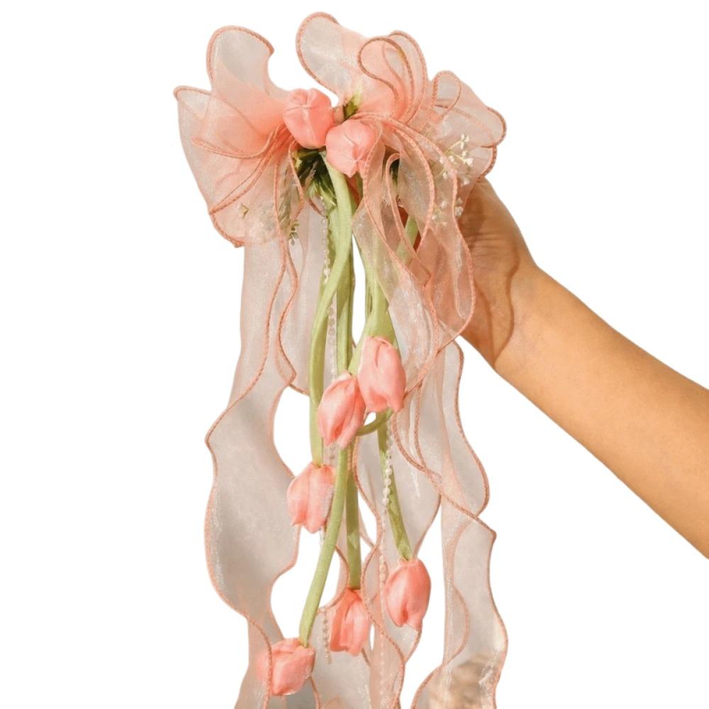 Sweet Fairy Flower Hair Clip Korean-style Girls Floral Hairpins Lace Bow Duckbill Clip  Women