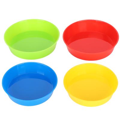 4pcs Plastic Artist Children Paint Tray Palettes Student Craft DIY Round Pallets Accessory