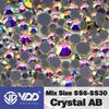 VDD High-Quality Mixed Size Rhinestones: SS6-SS30 Glass Crystal Hot Melt Adhesive Flat Back
