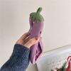 For iPhone 14 Pro Case Cartoon Smile Eggplant Soft Silicone Phone Cover