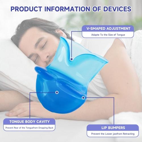 Essoy Anti-Snoring Tongue Mouthpiece, Prevents Snoring, Prevents Mouth Breathing, Improves Snoring, Tongue Stabilizer, Sleep Aid, Reusable, Unisex, Se