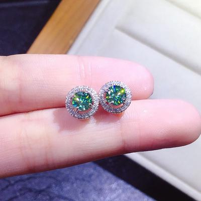 Nuovi orecchini a bottone con zirconi cubici verdi, eleganti e alla moda, per le donne, da indossare ogni giorno, da sera, per feste, gioielli eleganti.