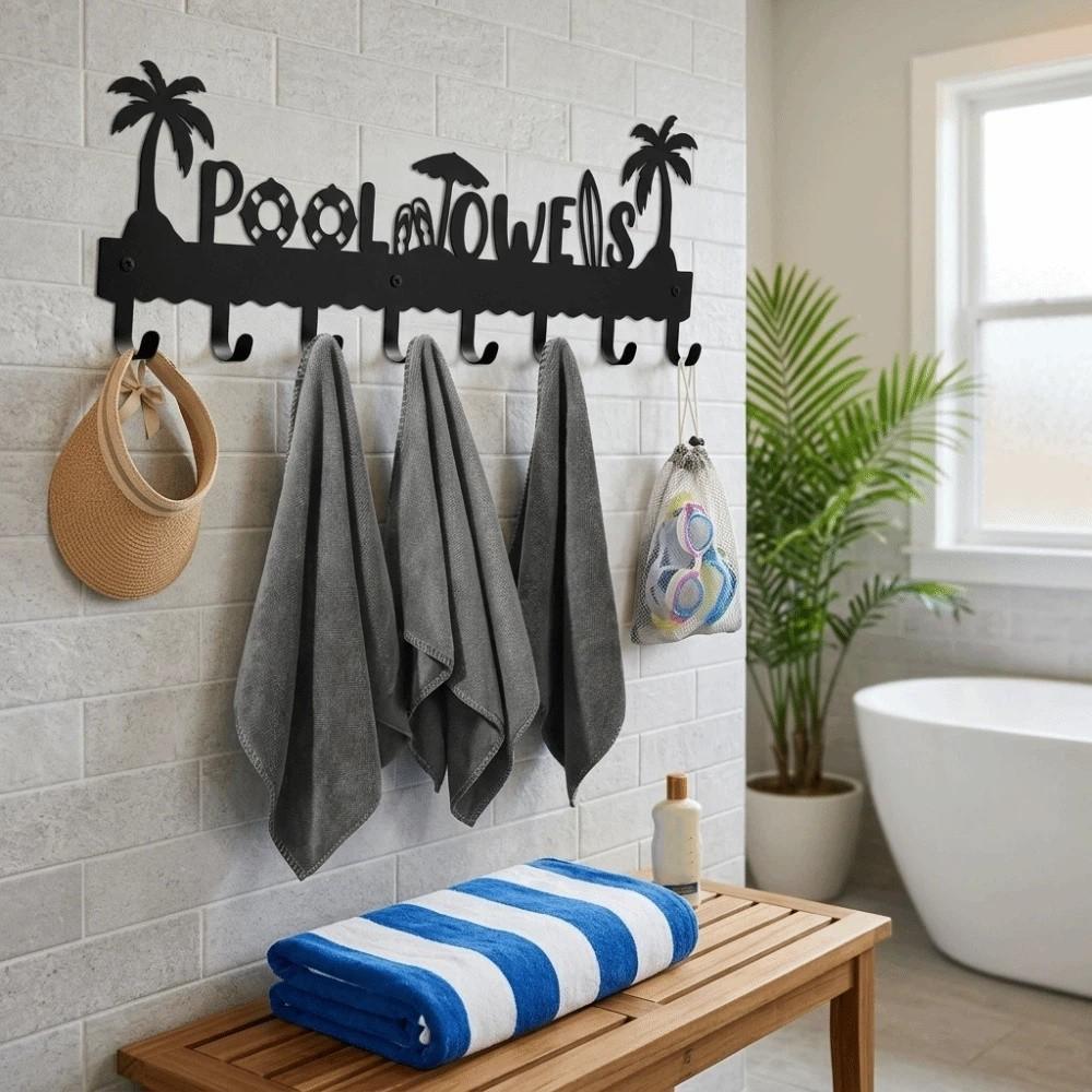 Decorative Multi-functions Metal Wall Hook Decoration Iron Bathroom Towel Hook Door Sign Key Rack Home Universal Hook Front Door