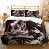 3D Black Skull Head Pattern Bedding Single Double Bed Full Size Special Skull Head Print Pillowcase and Quilt Cover 2 or 3 Comfortable Home Decoration