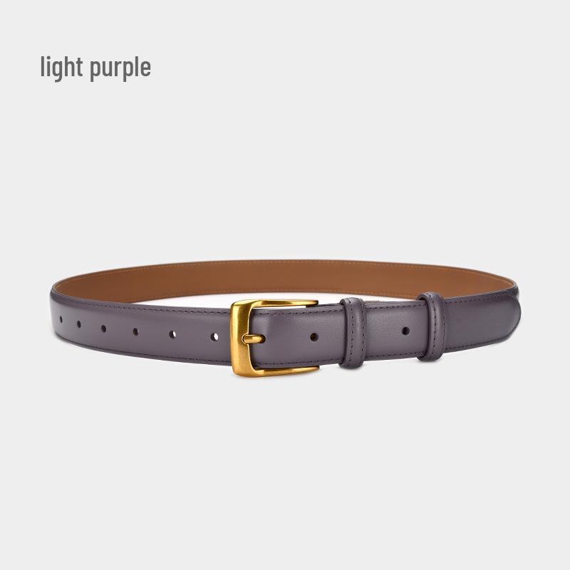 Women's Retro Cowhide Leather Belt - Casual, Versatile Multi-color Waist Belt