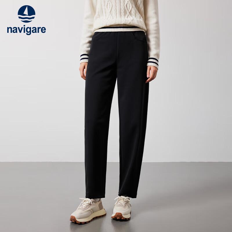 Navigare Women's Elastic Waist Relaxed Fit Casual Pants