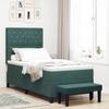 Box Spring Bed with Headboard Dark Green 190 x 90 cm Velvet
