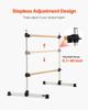 Ballet Barre, Double Beechwood Barre Bar for Home, Freestanding Portable Ballet Stretching Dance Bars, Height Adjustable Anti-Wobble Fitness Gym