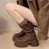 fashion Winter Punk Style Women Ankle Boots Fashion Slip On Knight Short Booties Ladies Casaul Platform Heels Botas Mujer