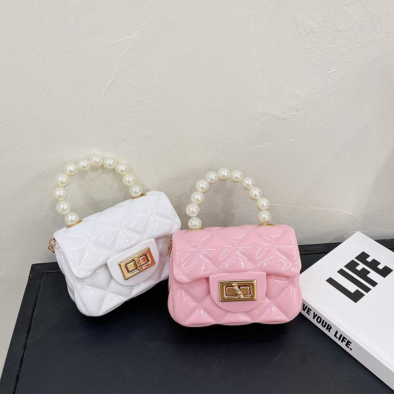Jelly Bag South East Asia Children'S Bag Chain Pearl Handbag Rhombus Women'S Bag