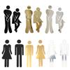 Abnehmbare 3D Toiletteneingangsschild Wandaufkleber Lustige Frau & Mann WC Waschraumtür Poster Spiegeloberfläche Aufkleber DIY Dekor Neu