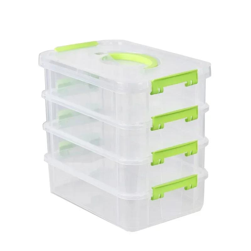 Non-Toxic Building Blocks Storage Box Transparent Visibility Tool Classification Boxes Moisture-Proof Grid Drawer Stackable Storage Casket