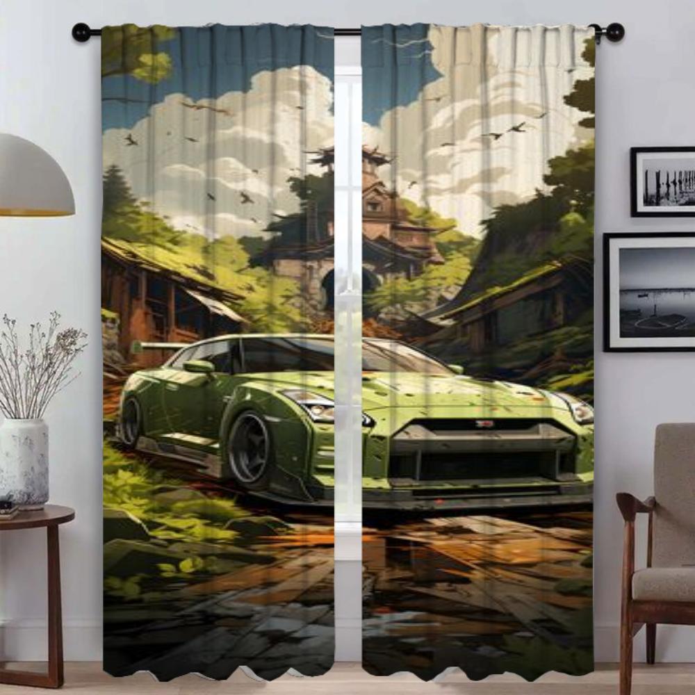 Car In the Sun Anti-mosquito Curtains for Camera Curtains Child Room Shades Partition Tulle for Bedroom Halloween Decoration