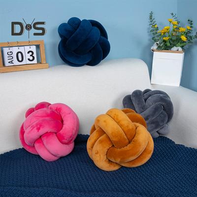 Pillow Manual Braided Knot Solid Color Round Ball Shape Plush Elastic Sleeping Companion Sofa Couch Decoration Throw Pillow Photography Cushion
