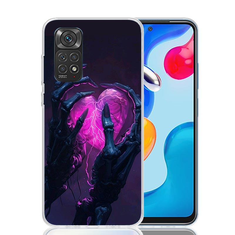 Anatomy Skeleton Heart Lovey Kiss Phone Case For Xiaomi Redmi Note 15 14 13 12S 12 Pro Plus 11S 11E 11 11T 10S 10 Art Soft Patte