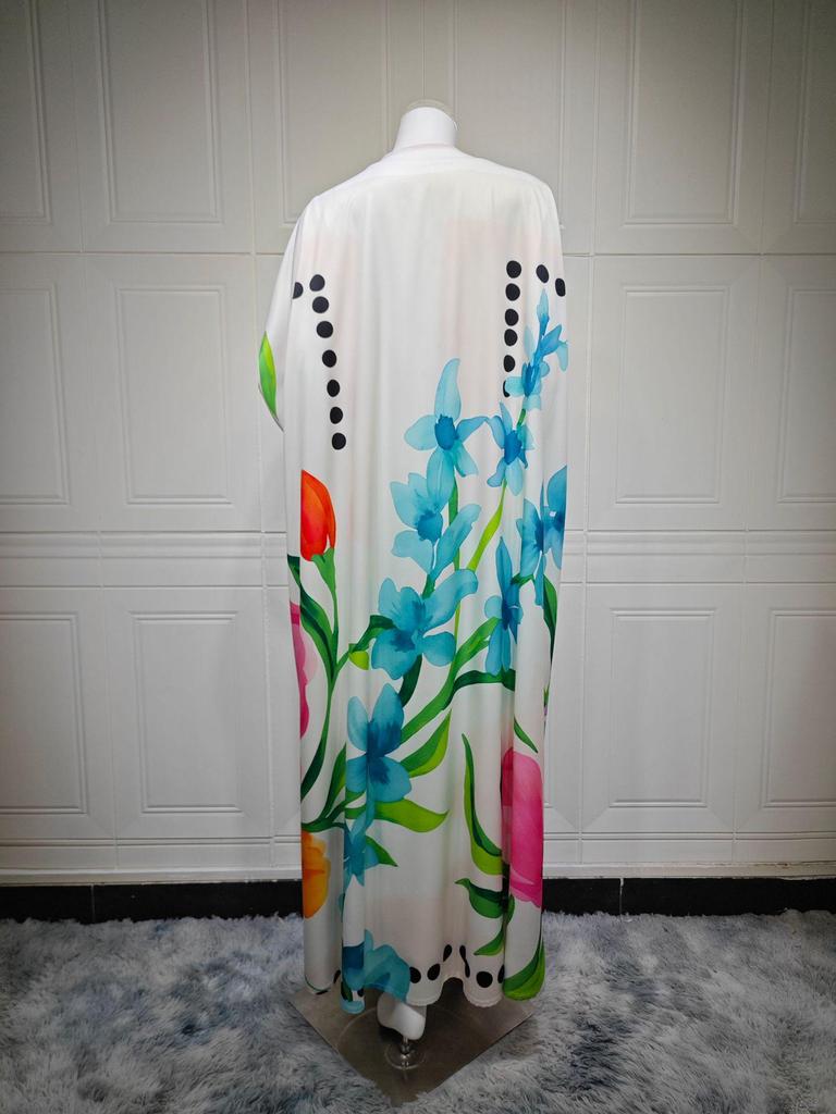 MQ244 Modest Women's Print Cardigan & Headscarf - Casual, Loose Fit for Middle East Style