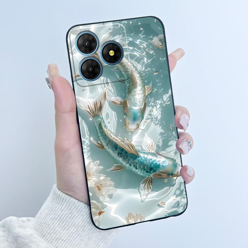 For Oscal Flat 2 2C Case Cute Love Rabbit Black Soft Silicone Protective Back Cover For Blackview Oscal Flat 2 2C Phone Cases
