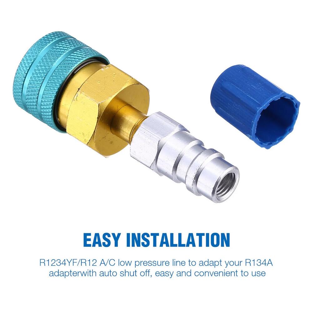 Adapter Quick Fitting Coupler Fluorinated Quick Connector Fits For R1234YF/R12 to R134A Car Air-conditioning AC Charging