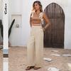 TIFICY Women's Fashion Casual Summer Spring Rhombus Print Sleeveless Suspenders High Waist Trousers Jumpsuits & Rompers