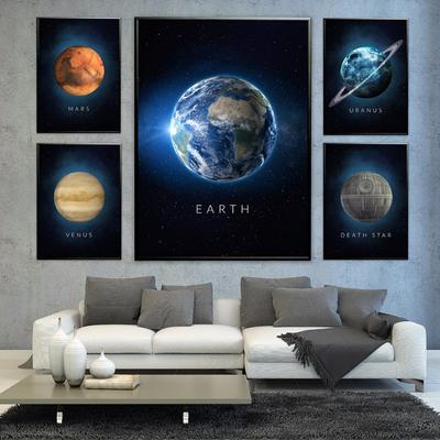 Erde Venus Mond Mars Saturn Uranus Planet Nordic Poster und Drucke Wand Kunst Leinwand Malerei Wand Bild für Wohnzimmer Dekor