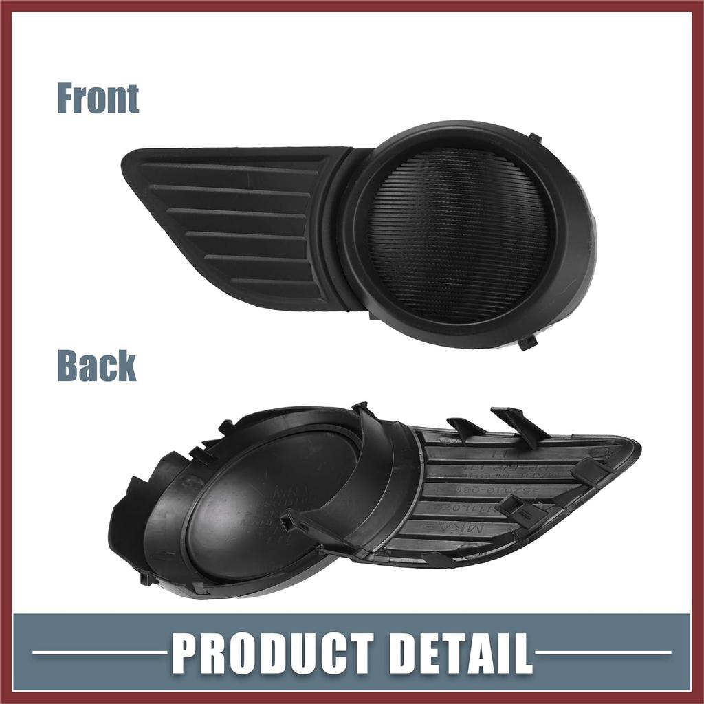 Front Left Right Side Fog Light Grille Cover 52128-08020 52127-08020 Fog Light Bezel Cover Trim for Toyota Sienna 2011-2015 1 Pair Replace Parts