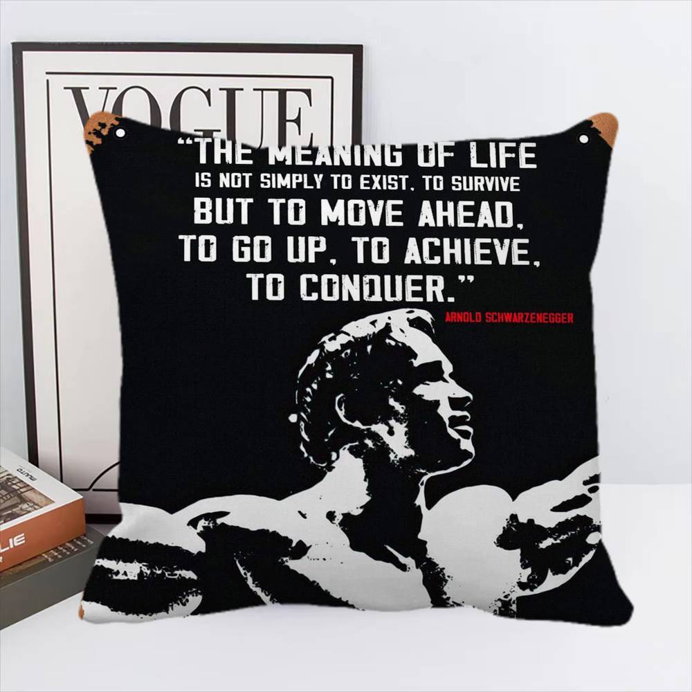 Arnold Schwarzenegger Bodybuilding Muscle Man Fitness Square Pillow Bedroom Sofa Leisure Comfort Cushion Home Decoration