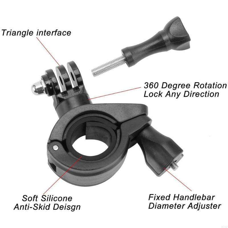 95AF 2pcs Adjustable Bike Camera Mounts for Cycling Motorcycle Action Camera Clamps